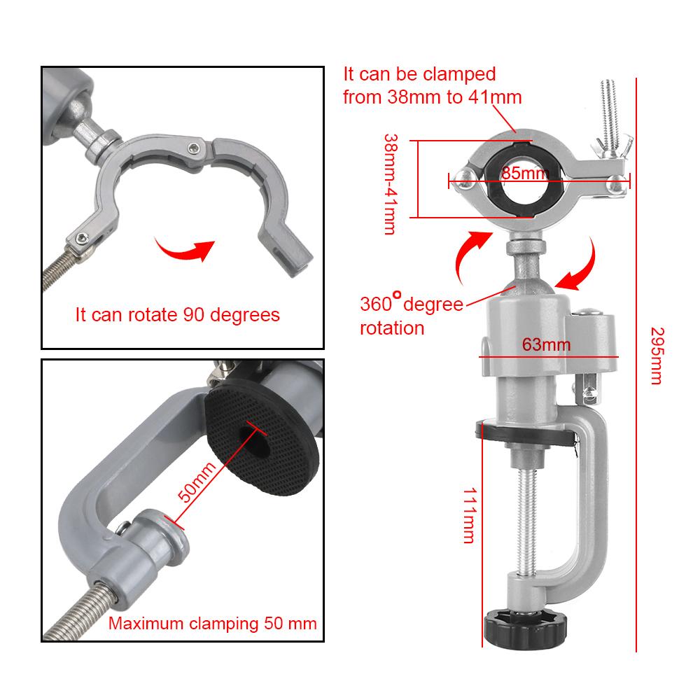 Stand Bench Vise Clamp Electric Drill Stand Holder Bracket Rotating Table Vise Swivel Multifunctional Used For Dremel Mini Drill Die Grinder