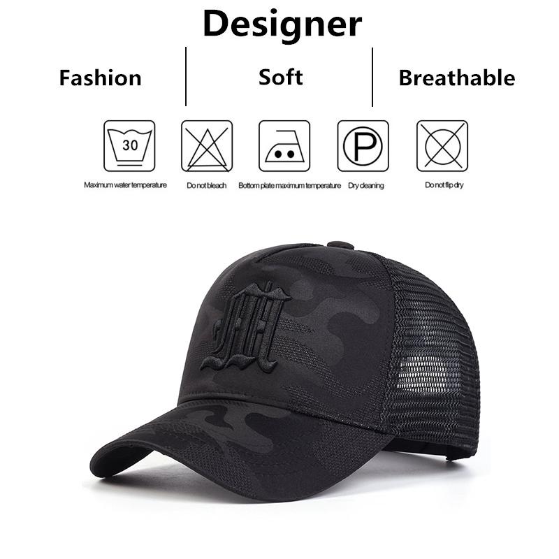 Fashion M Letter Camouflage Embroidery Baseball Net Caps Spring and Summer Outdoor Adjustable Casual Hats Sunscreen Hat