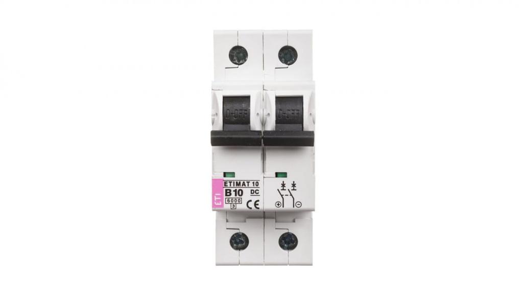 Circuit breaker 2P B 10A 6kA DC ETIMAT10 002128714