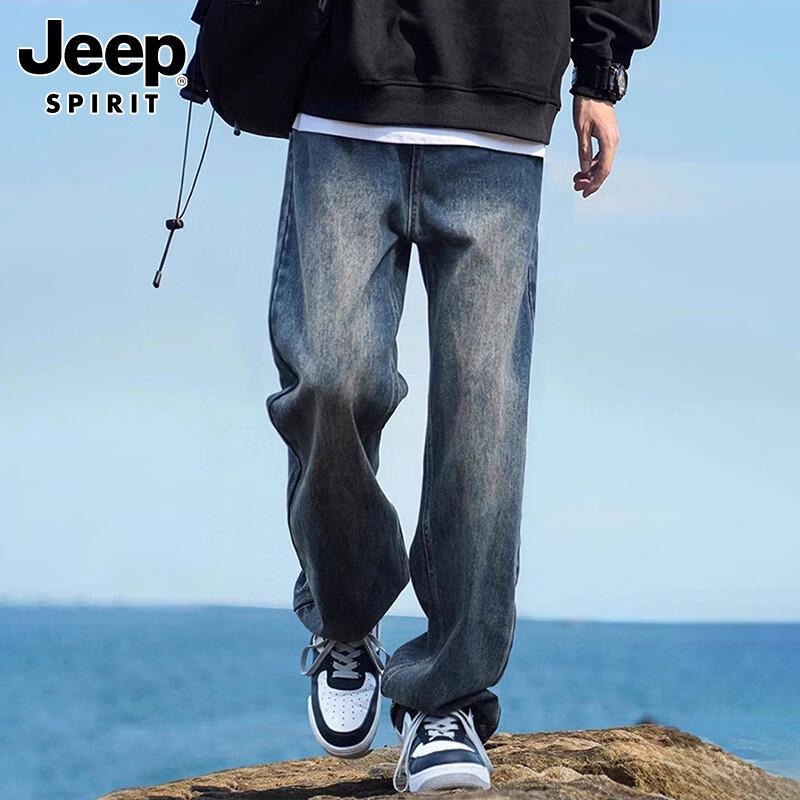 JEEP SPIRIT Men's Relaxed Fit Straight Leg Jeans