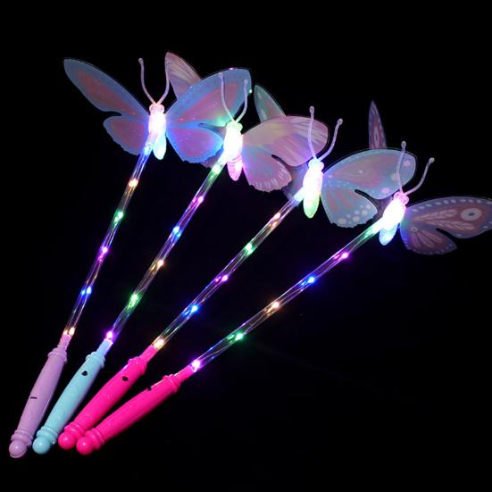 Glow Butterflies Stick Glow in The Dark 3 Modes Adjustable Handheld High Brightness Battery Operated Colorful Light Up