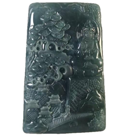 Guanyin Jadeite Pendant Amulet: Natural Jade Carving for Men & Women, A Grade