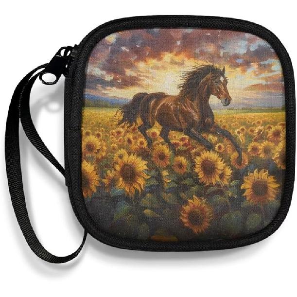 Mushrooms and Moon Carrying Earphone Case Pouch Storage Bag Holder-Earbud Case Headphones Storage Bag Pouch for Headphone, Bluetooth