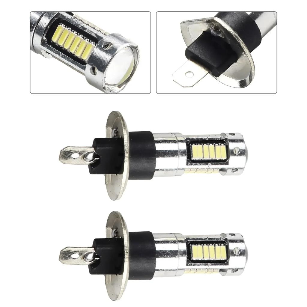 2Pcs H1 LED Fog Light Bulbs Kit 6000k 50W Exterior Car Headlight High Low Beam White Lamp Car Headlight Bulb DC 12V To 24V
