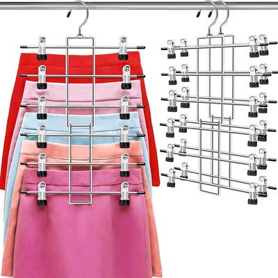 Hangers,Pants Hangers,Space Saving Hanging Closet Organizer ,Hangers Space Saving with Clips,Closet Organizers and Storage -Clothes Hangers- 2 Pack