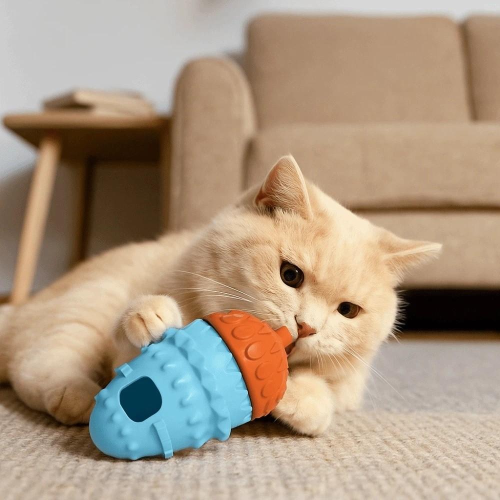 Food Dispensing Bite Resistant Pet Leakage Food Toys TRP Durable Interactive Dog Toys Pinecone Shape Slow Feeder Toy Training