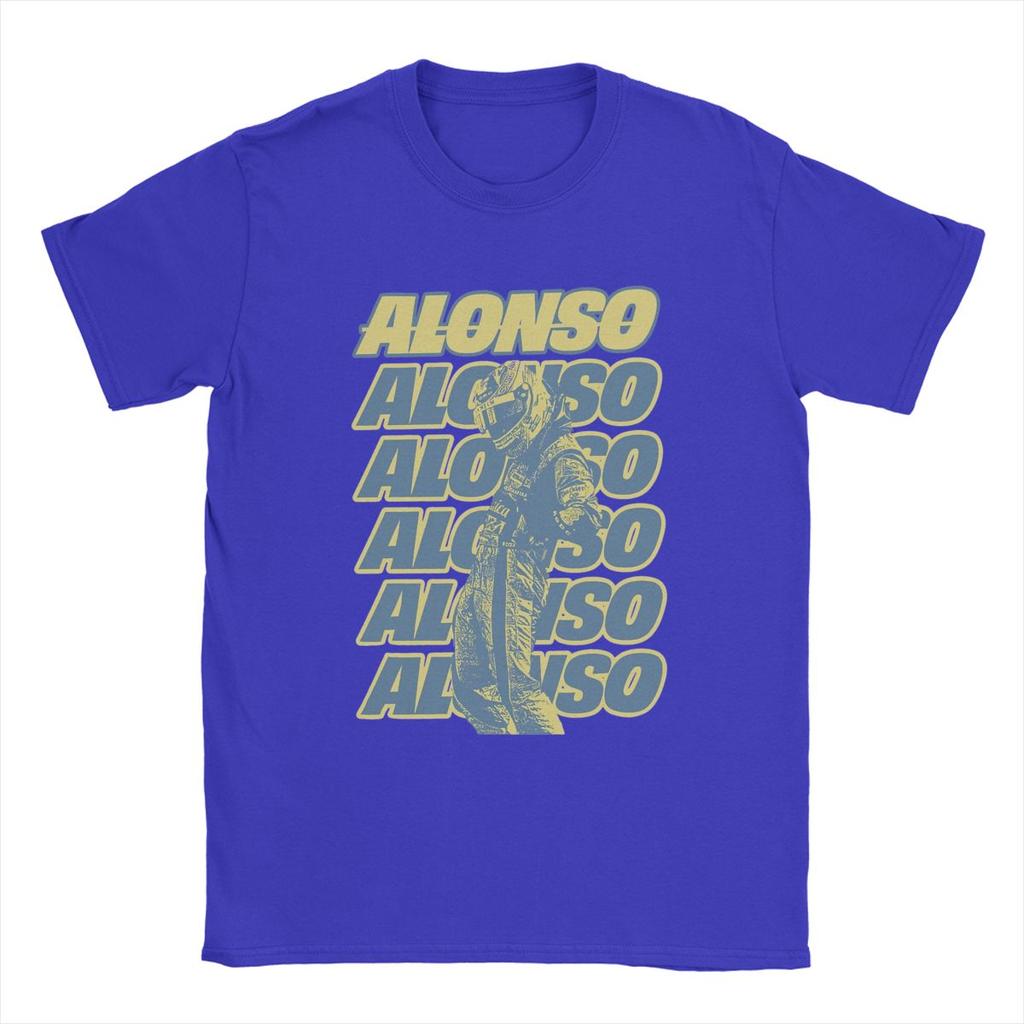 Men T-Shirt Fernando Racing Alonsos Retro Driver Cool Cotton Tee Shirt Short Sleeve 14 Cars T Shirts Crewneck Clothing Printed