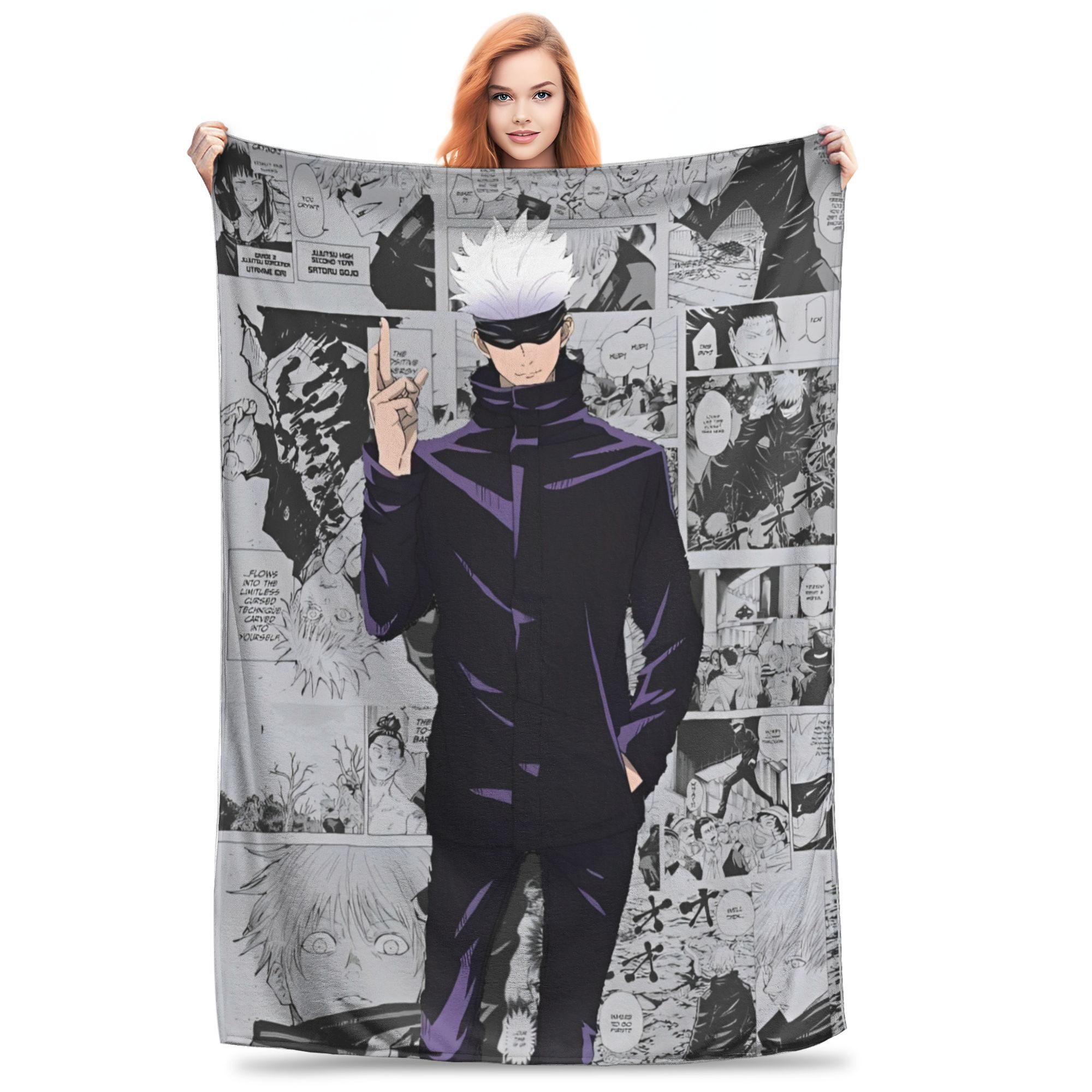 

Satoru Gojo Throw Blanket for Couch Fuzzy Soft Plush Blanket 50x60 Inch Multi-size Bedspread for All Seasons 30x40in