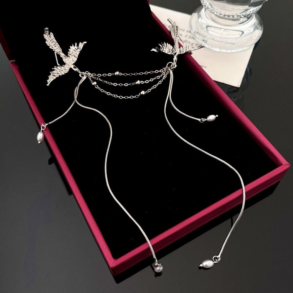 Corsage Ornaments Phoenix Tassel Brooch Pearl Chinese Style Brooch Pin Birds Badge Pin  Party