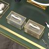 1pc Glass Tissue Box Ornament Bedroom Desktop Tissue Box Living Room, Bathroom, Dining Room Desktop Paper Box Home Decor