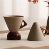 Coarse Pottery Coffee Mug with Base American Style Ceramic Tea Coffee Cups for Coffee Tea Latte Milkshake