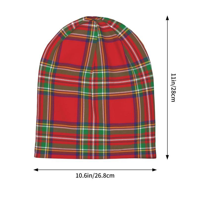 Royal Stewart Tartan Plaid Beanie Hat Novelty Warm Bonnet Cap Adults Knitted Hats Headwear Vintage Street Skullies Beanies
