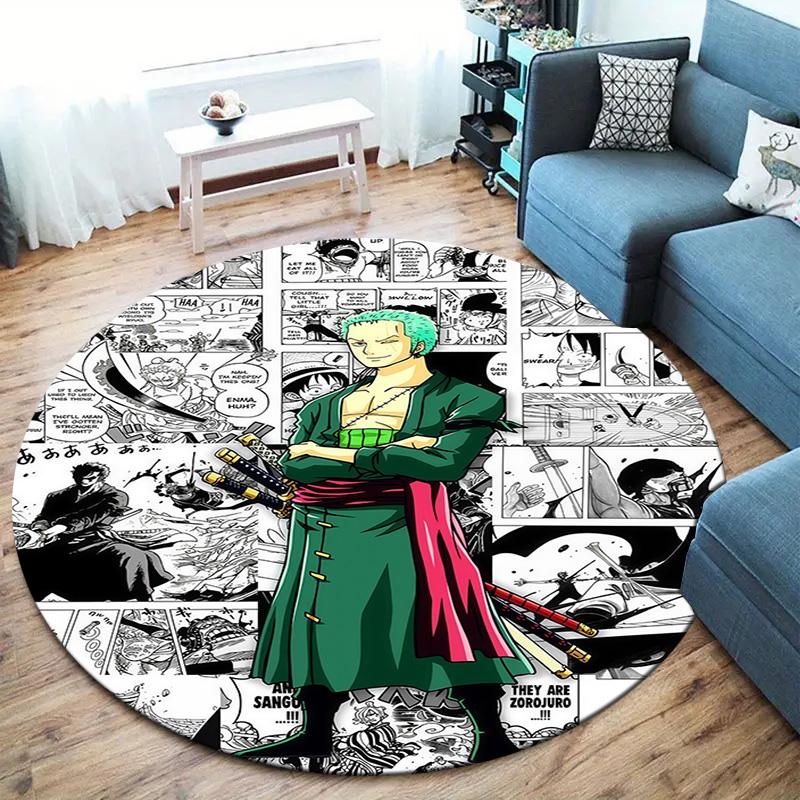 Roronoa Zoro Round Area Rug Carpet Rug For Living Room Bedroom Sofa Playroom Decor Nonslip Floor Mat
