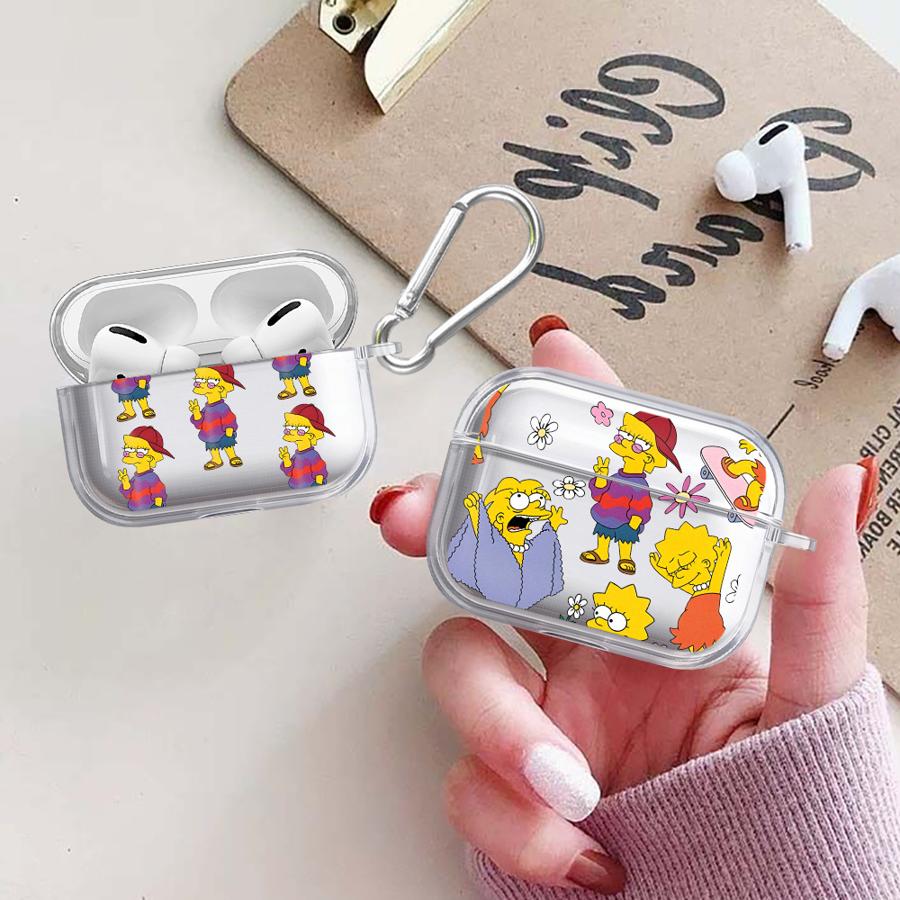 The Simpsons Lisa Case For Airpods 2 4 3 1 Pro Pro2 Pro3 Clear Earphone Cases Cover