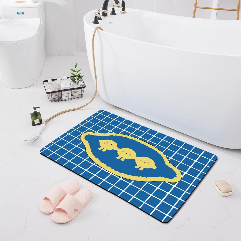 Bathroom Absorbent Non-Slip Mat, Technical Velvet, Bathroom Foot Mat, Door Kitchen Floor Mat