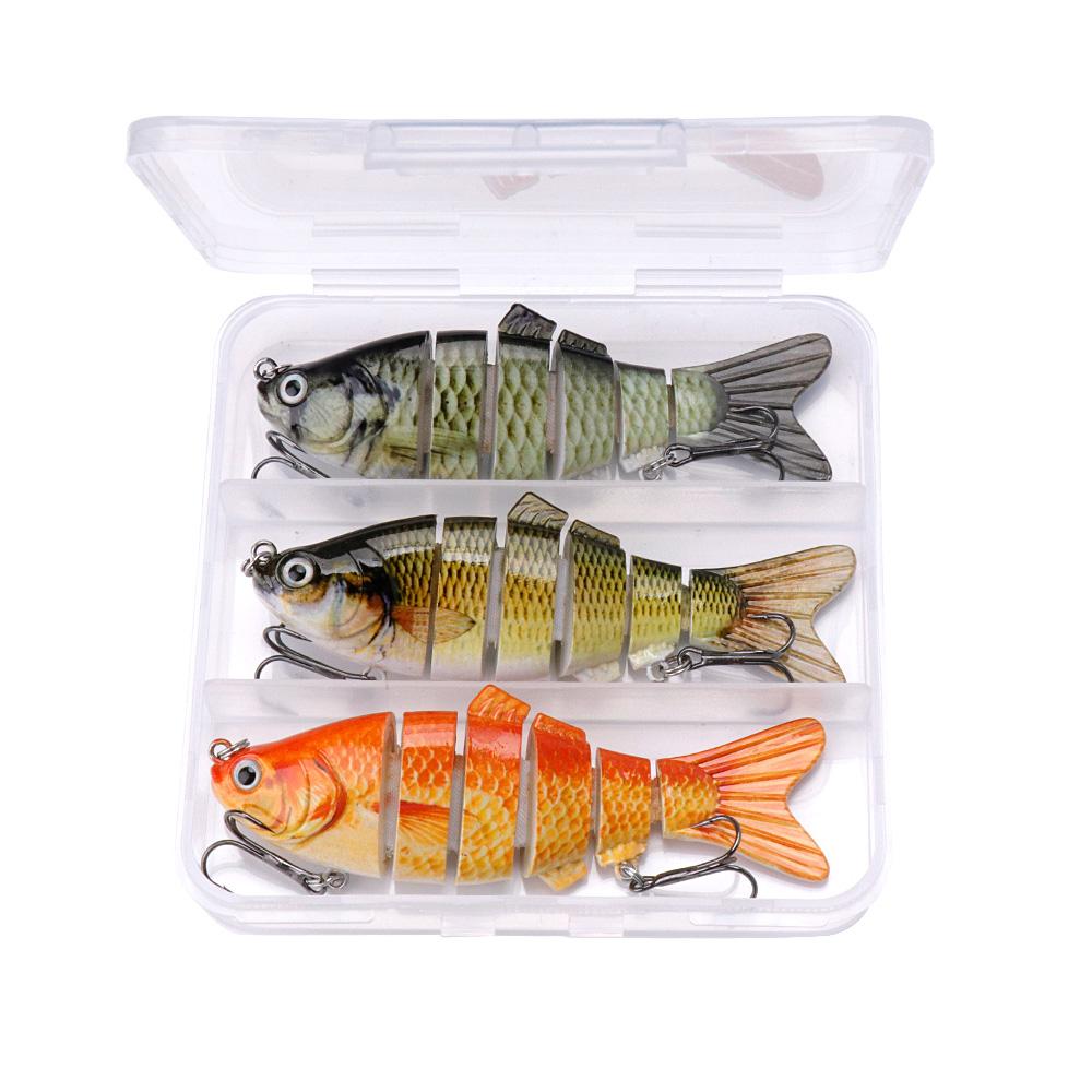 Set of 3 Artificial Baits Kit 10cm 17g Sinking Swimbait Crankbaits Premium Wobbler Lures for Pike Fishing