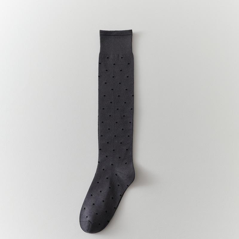 

Autumn And Winter Polka Dot Calf Socks Women S Stockings And Knee Socks Japanese Jk College Style Polka Dot Stockings Cotton Women S Socks One size fits all темно-серого