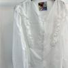 Dabimong Puff Sleeve Frill High Quality Cotton Blouse