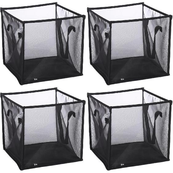 SOUJOY 4 Pack Popup Laundry Hamper, Collapsible Mesh Laundry Baskets with Handles, Foldable Clothes Hamper, Easy to Open, Portable for Laundry