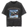 Vintage Washed Bombardiro Crocodilo T Shirt Funny Plane Bomber Crocodile Meme T-shirts Men Women Gothic Casual Humor T Shirts