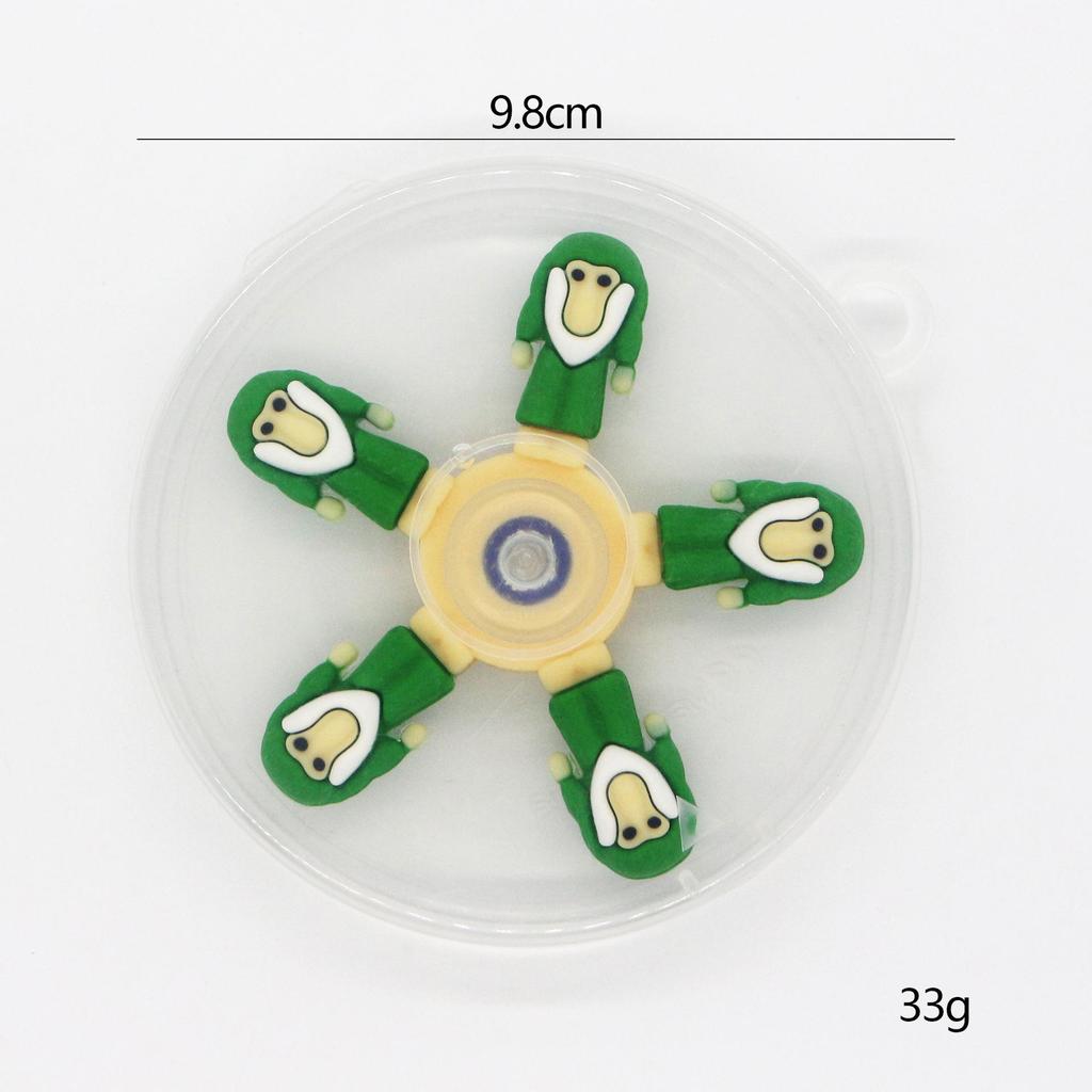 Five-Bead Fidget Spinner with Soft Rubber & Wooden Stick - Mythical Creatures Stress Relief Toy
