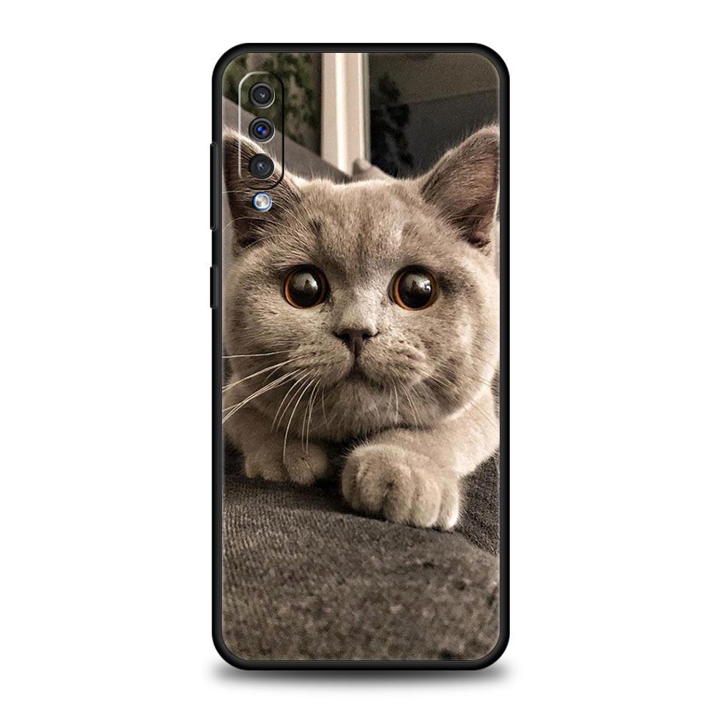 Kawaii Love Cat Phone Case For Samsung Galaxy A56 A36 A26 A34 A17 A16 A06 A14 A12 A54 A72 A70 A24 A22 A20e A52 A50 A40 A32 Cover