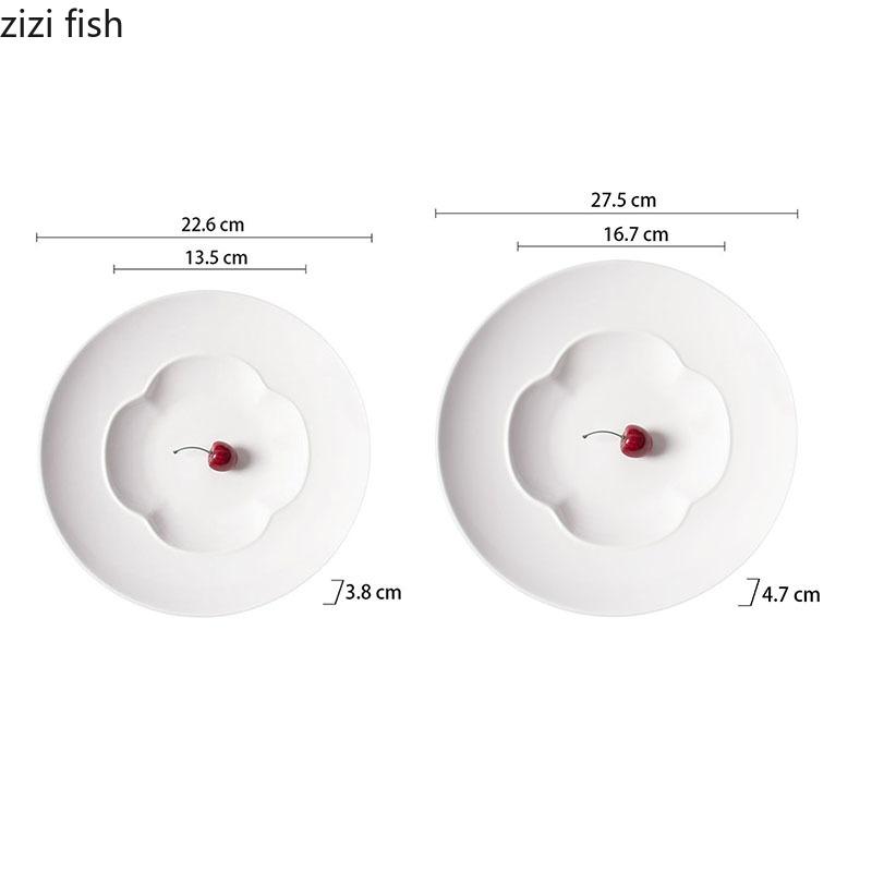 Creative Pure White Ceramic Thick Soup Plate Restaurant Dessert Sushi Plate Pasta Plate Molecular Cuisine Specialty Tableware