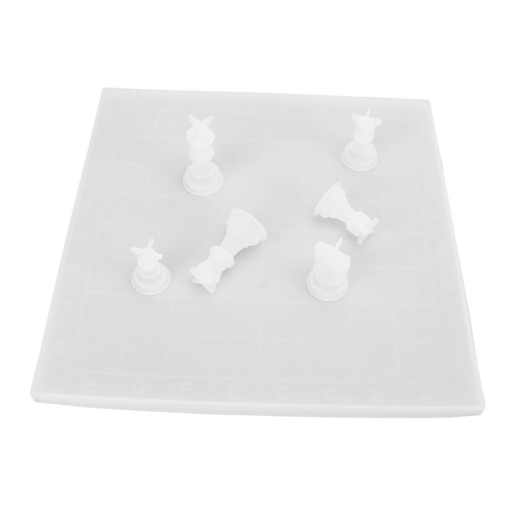 7 Pcs Chess Molds Flexible Reusable Easy Demoulding DIY Epoxy Resin Silicone Mold for Making Chess