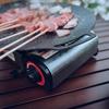 Grill Plate Stick Proof Round Prevent Greasy Portable Barbecue Frying Plate with Dual Handle for Camping Picnic