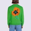 KENZO Poppy Flower Series Sweatshirts Men's Green Crew Neck Moderate Other FC65SW4254MF-57