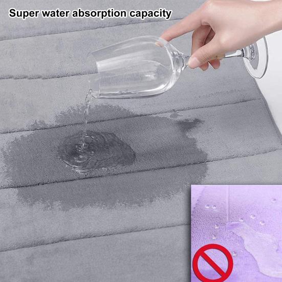 2 st/set Coral Fleece badmatta U-formad toalettmatta Halkfri Snabbtorkande vattenabsorberande badrumsgolvmatta