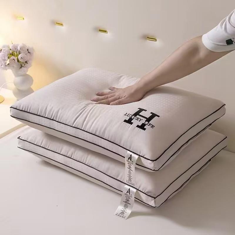 Cervical Spine Protection Pillow with Embroidered Pure Cotton Pillow Core