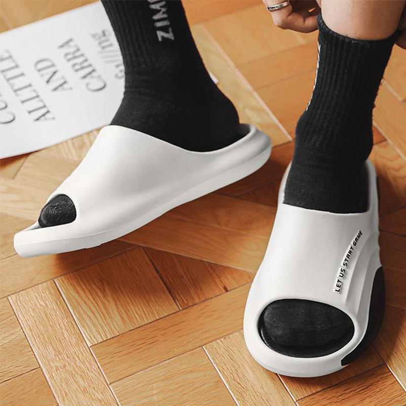 Fashion Men's Slippers PVC Soft Sole Non-slip Slides Casual Outdoor Beach Flip Flops Home Bathroom Couples Slippers New Sandal