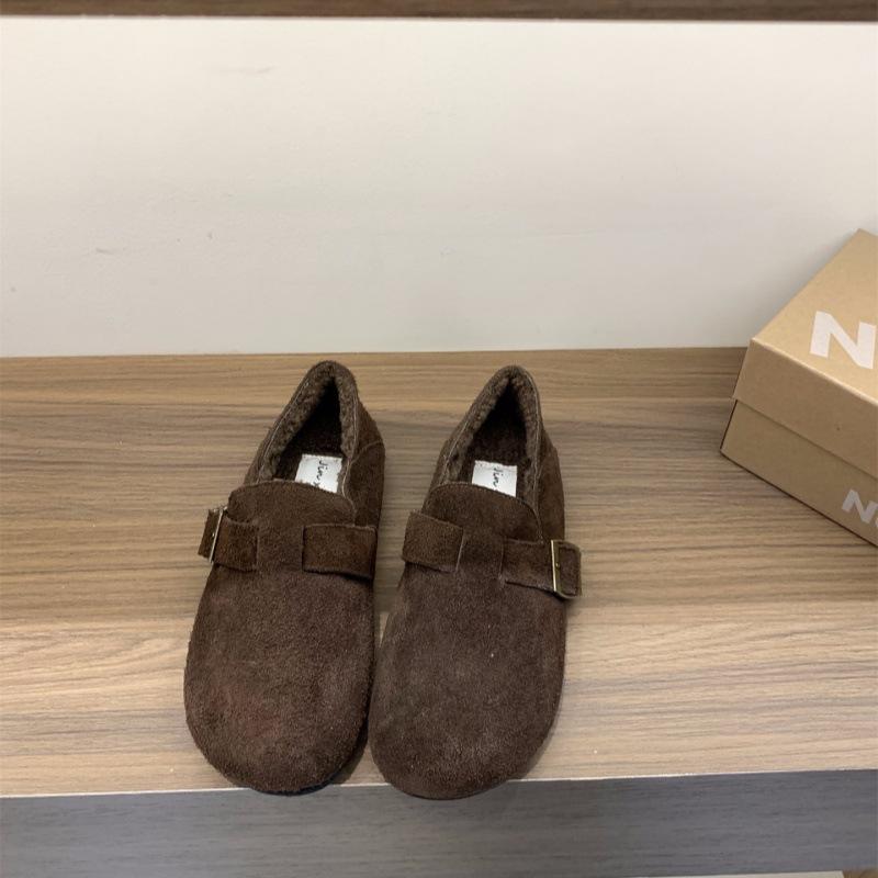 

Women s Lightweight Chunky-Heeled Winter Insulated Fleece-Lined Snow Boots Slip-Resistant Casual Sporty Suede Cotton Boots Loafers 40