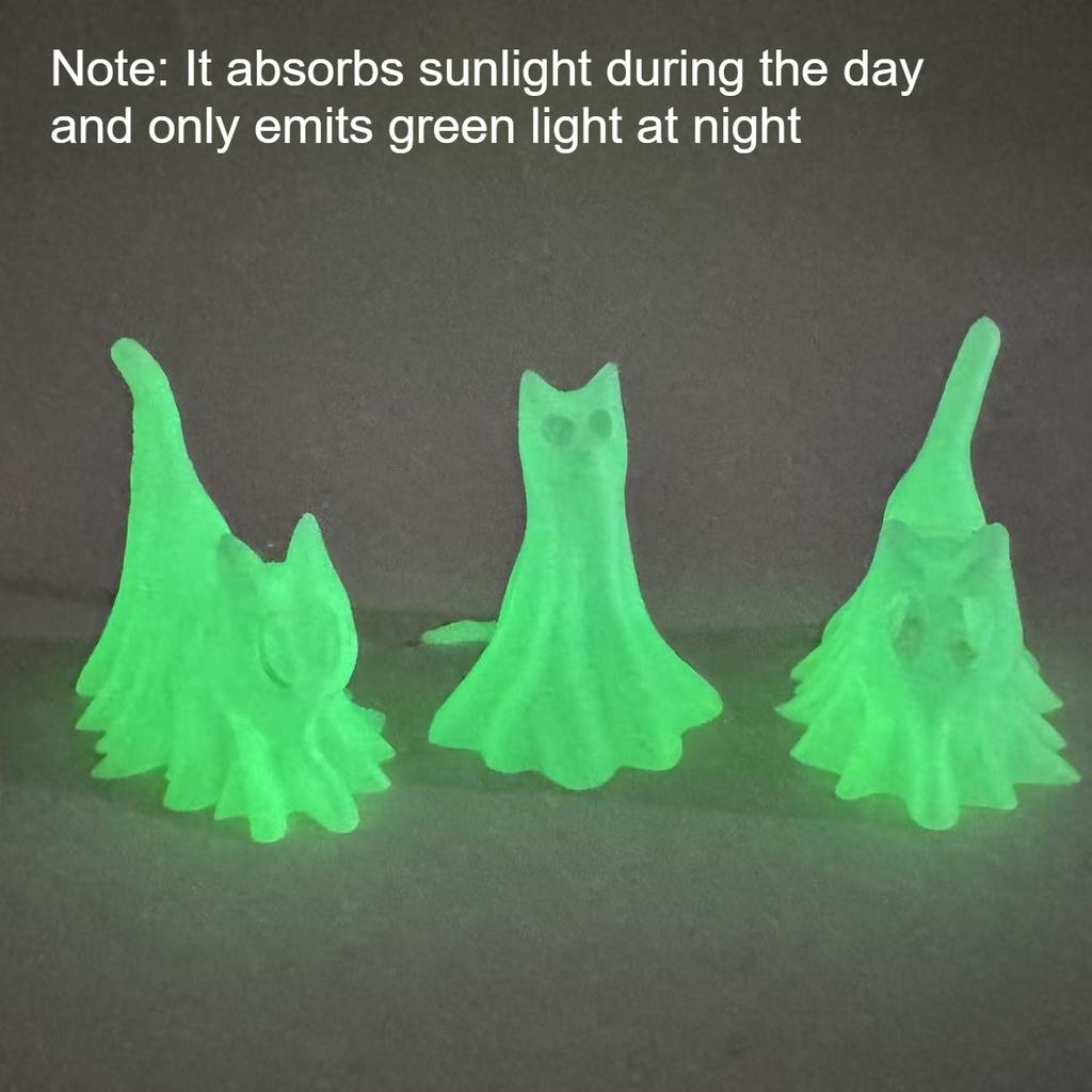 Glow-in-the-Dark Cat Figurines - Unique Plastic Decor for Office & Home, Best for Christmas, Perfect for Thanksgiving home decor