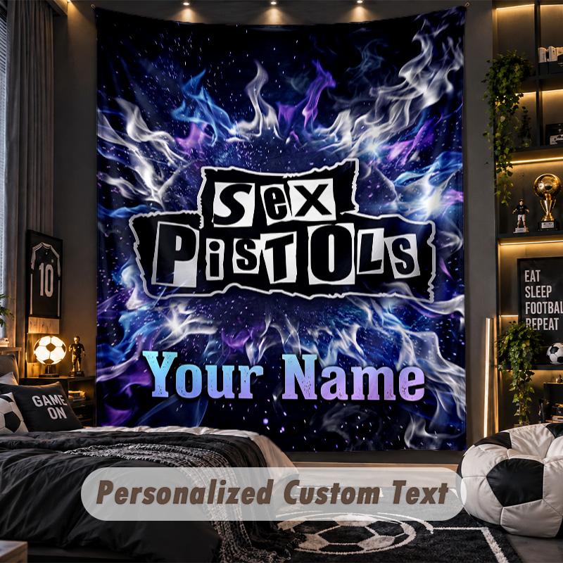 TapestrySex Pistols Custom Name Text Personalized Wall Hanging Tapestry Home Wall Decor