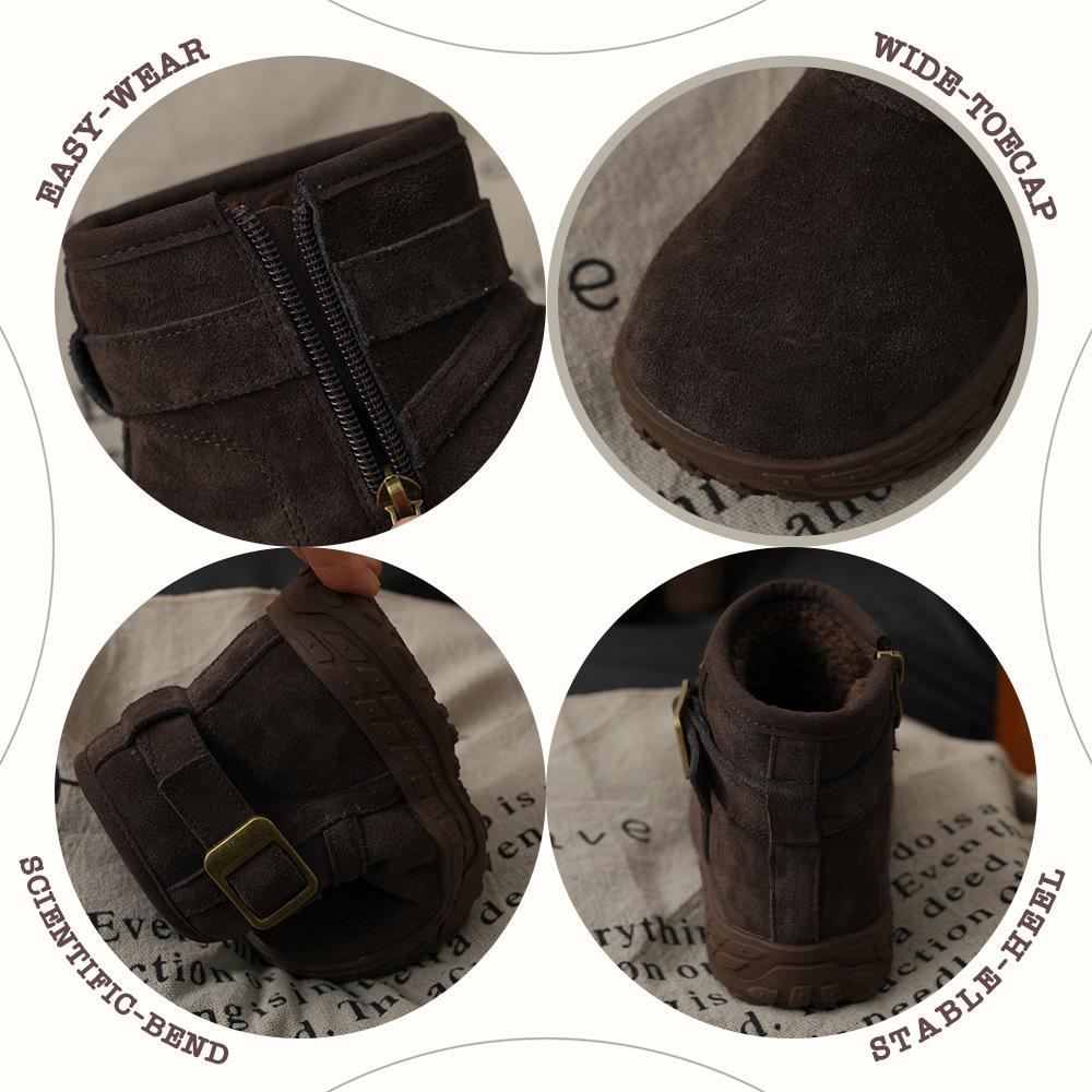 XSHX retro "Paris Tire" children's equestrian boots winter boys and girls side zipper snow boots 248128