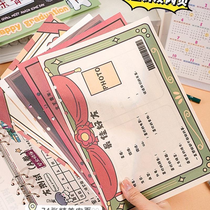 Yearbook Test Paper: 6th Grade Graduation Loose-Leaf Notebook for Girls