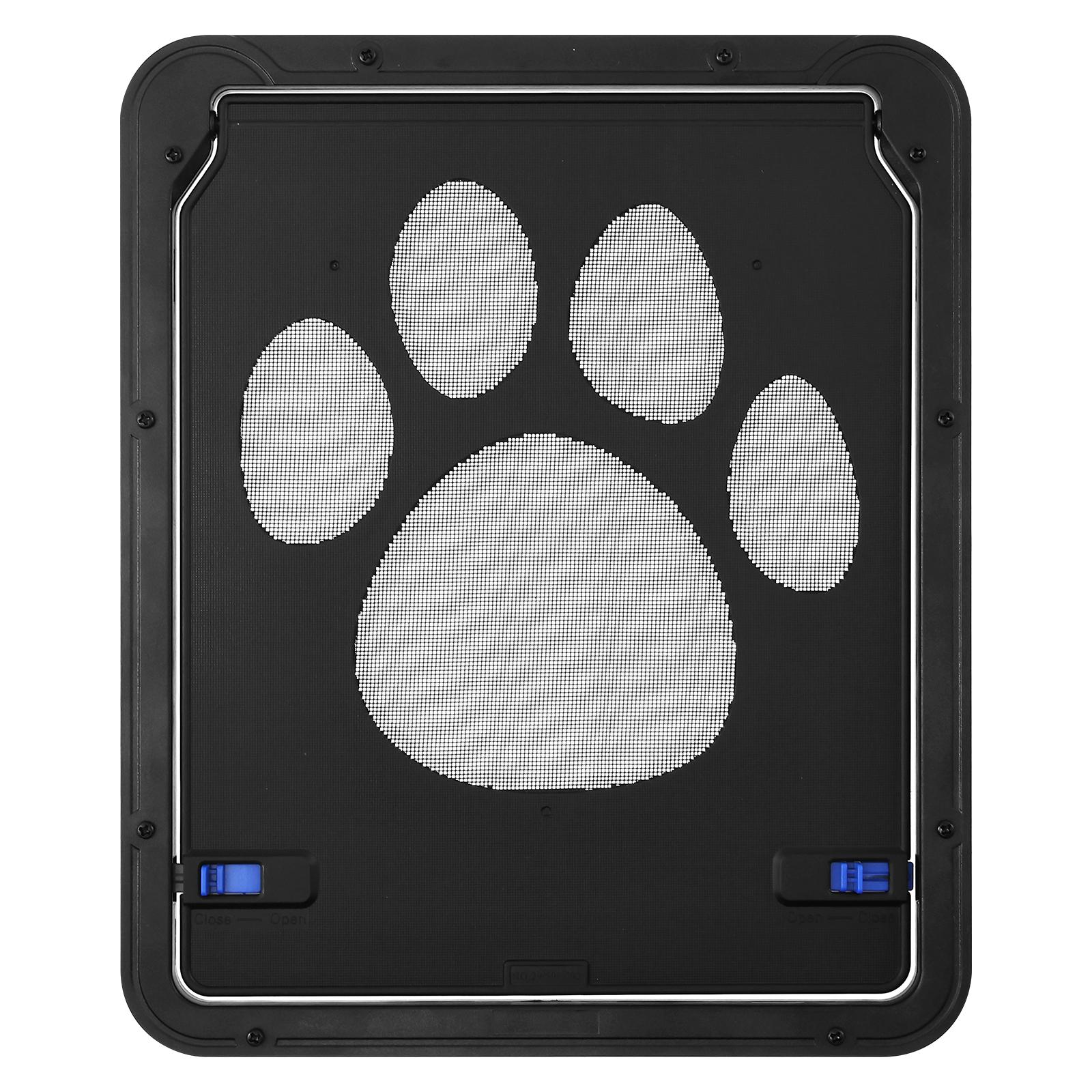 

Pet Door Lockable Sliding Magnetic Closure Door Window Self Closing Cat Dog Screen Door Kit Gate House Enter for Puppy Bedroom 24x9cm чорний