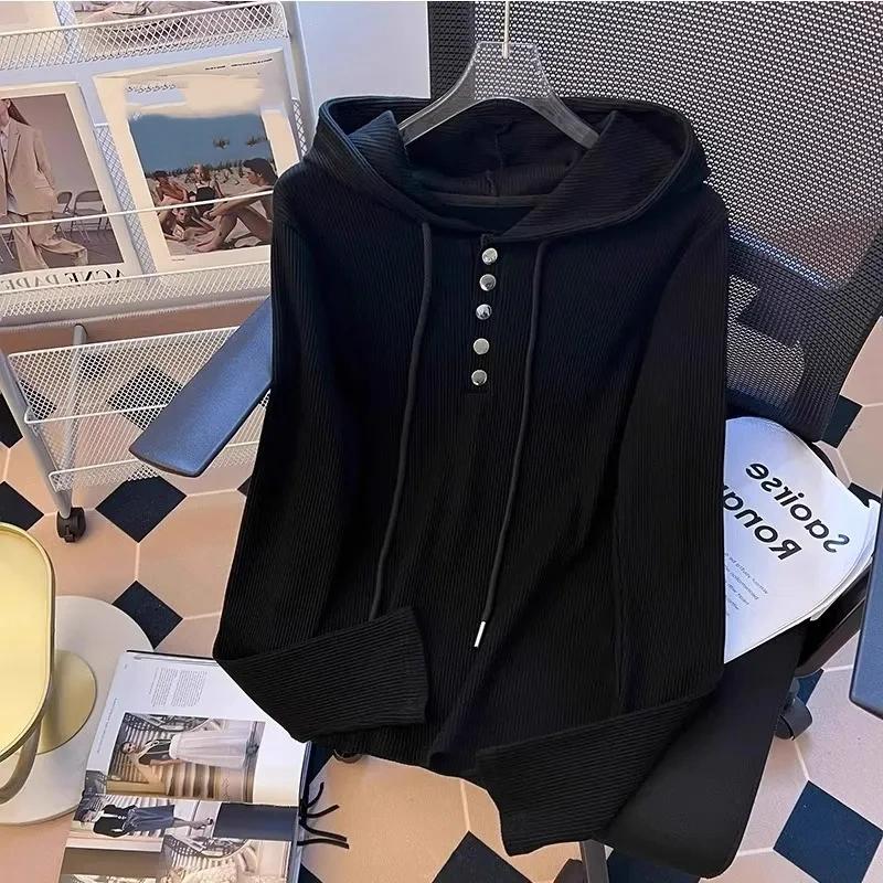 Kapuzenpullover Damen Bequeme Einfarbige Oberteile Sport Stretch Sweatshirt Tops