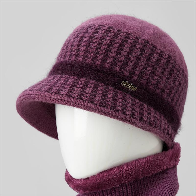 Hat Female Autumn and Winter Rabbit Hair Thermal Basin Hat Fleece Thickened Wool Hat