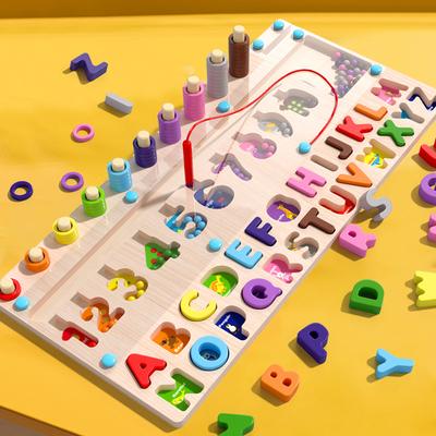 Holz Kinder Pädagogisch Früherziehung Buchstaben Logarithmisch Laufende Perlen Spielzeug Stifthaltung Übung Koordination Hände-An Training Spielzeug