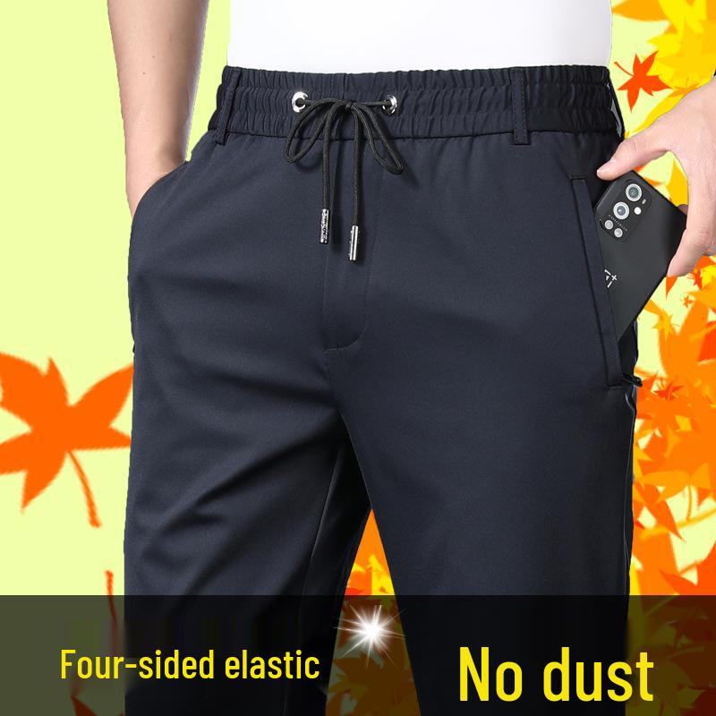 

Мужские эластичные толстые повседневные спортивные штаны - Осень/Зима, свободного прямого кроя с эластичной талией, высокой посадкой и идеально подходящие для комфорта в среднем возрасте. XL