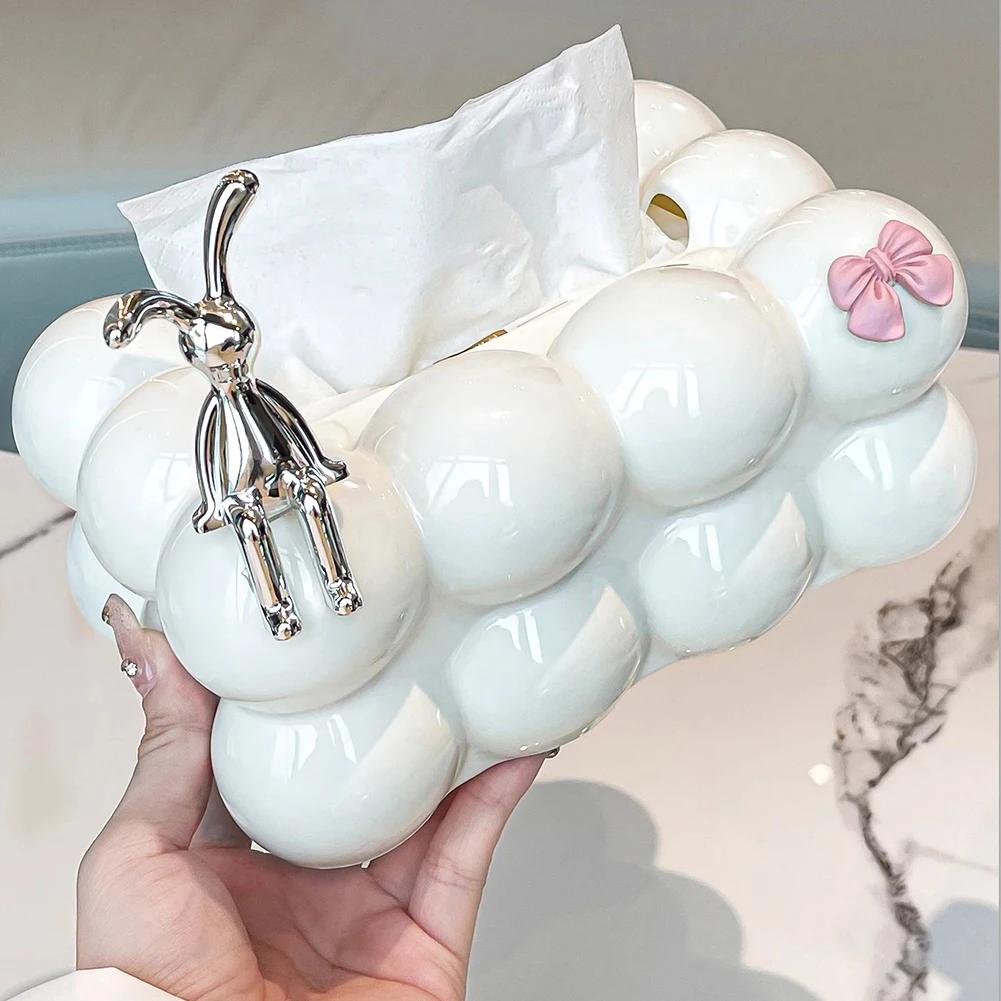 Cloud Design Tissue Boxes Napkin Holder Valentines Day Decor Bubble Tissue Dispenser Home Household Kitchen Decoration