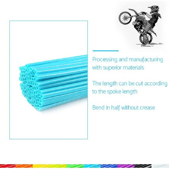 

72Pcs Spoke Skins - Motocross Wheel Covers, Dirt Bikes - 10 Colors (Color : Sky Blue) Spoke Skins Blue and Pink Spokes