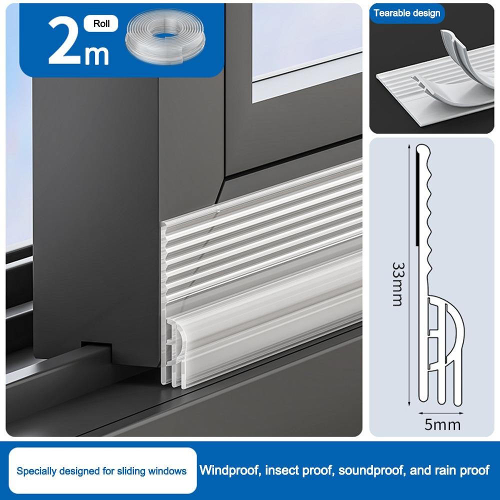 2M Rubber Sliding Door Sealant Strips Soundproofing Aluminum Alloy Soundproofing  Door Seals