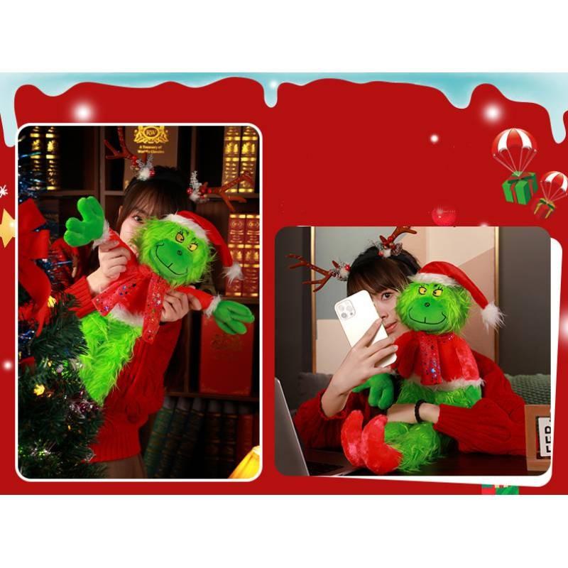 Adorable Plush Toy 80cm Soft Green Monster Doll Perfect Holiday Decoration