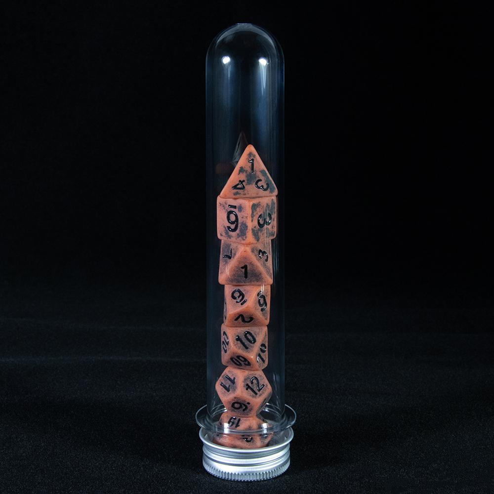 7Pcs Polyhedral Dice Opaque Polyhedral Game Dice with Tube for RPG DND D20 D12 D10 D8 D6 D4 Table Game