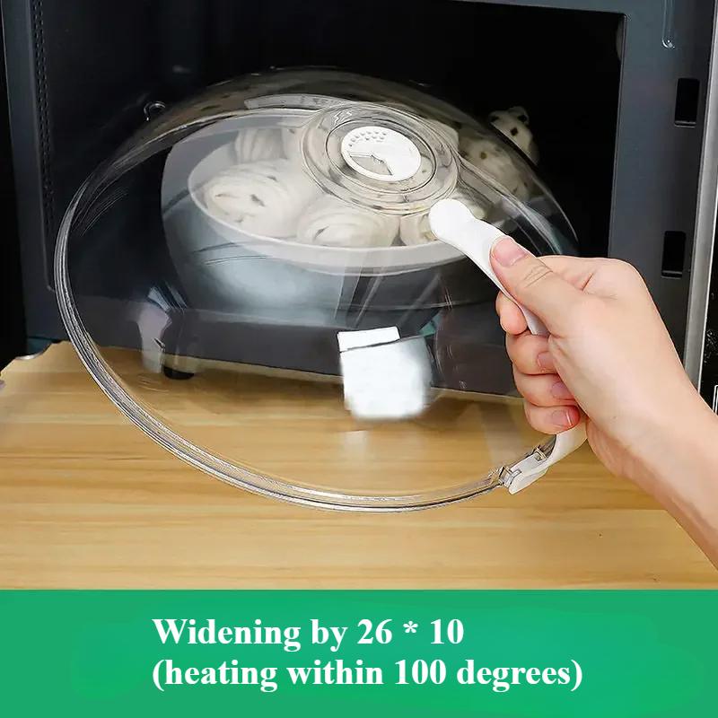 Wysokiej jakości osłona przeciwbryzgowa do kuchenki mikrofalowej, wolna od BPA, osłona na żywność, pokrywa z uchwytem, przezroczyste akcesoria kuchenne