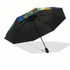 Stained Butterfly Wall Art: Vibrant Blue & Orange DecorUmbrella, Portable 3-Fold Compact Umbrella for Men & Women Gift